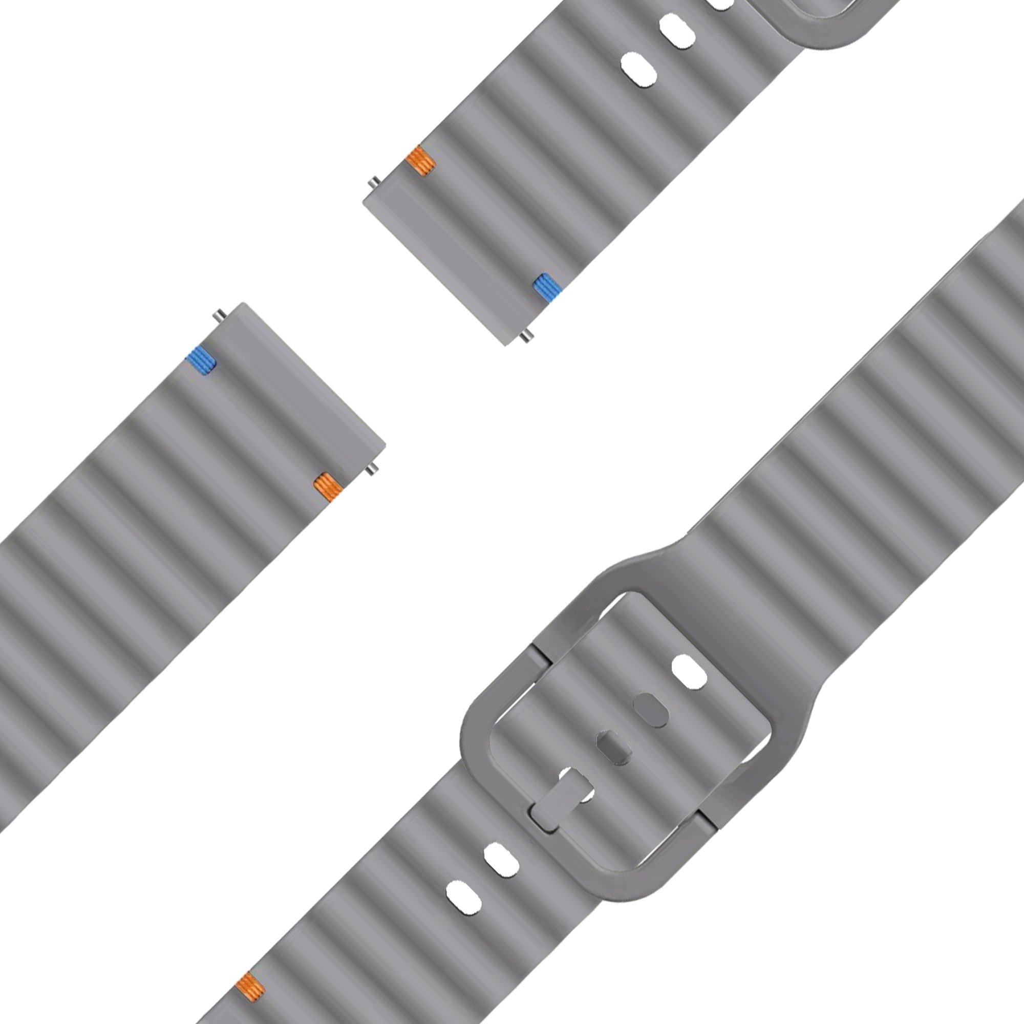 Bandz Garmin Bounce 2 siliconen band 'Wave' (donkergrijs)