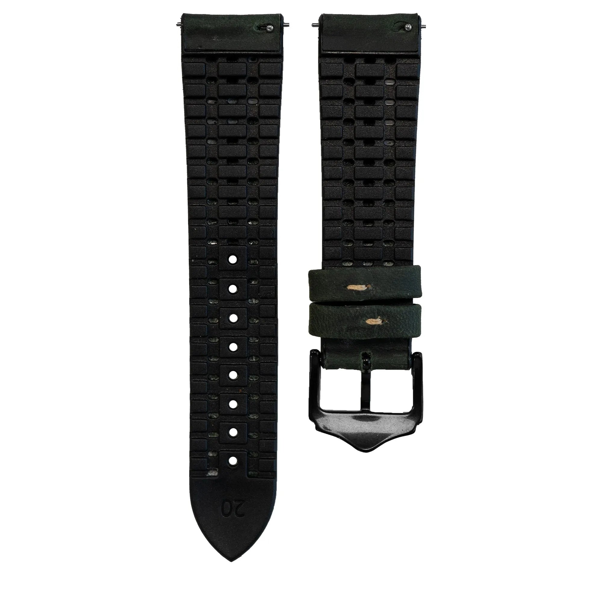 Coros Apex 42mm Leather / Silicone Strap (Green)