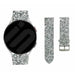 Amazfit Active leren glitter bandje (zilver)