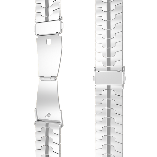 Steel Iron Strap, laid flat, separate parts, top and underside view
