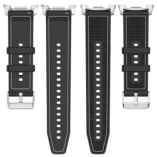Samsung Galaxy Watch 8 Classic nylon hybrid bandje (zwart)