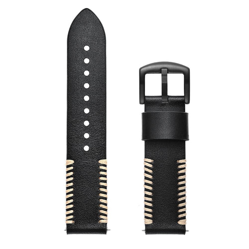 Samsung Galaxy Watch 7 - 40mm Stitched leren band (zwart)