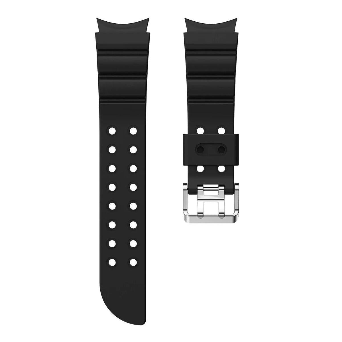 Silicone Strap 'Armour', laid flat, separate parts, top and underside view