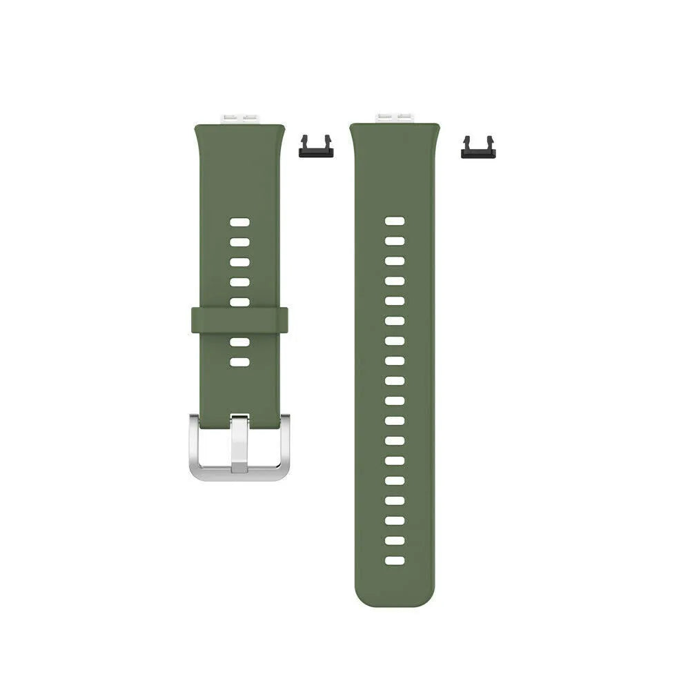 Silicone Strap, laid flat, separate parts, top and underside view