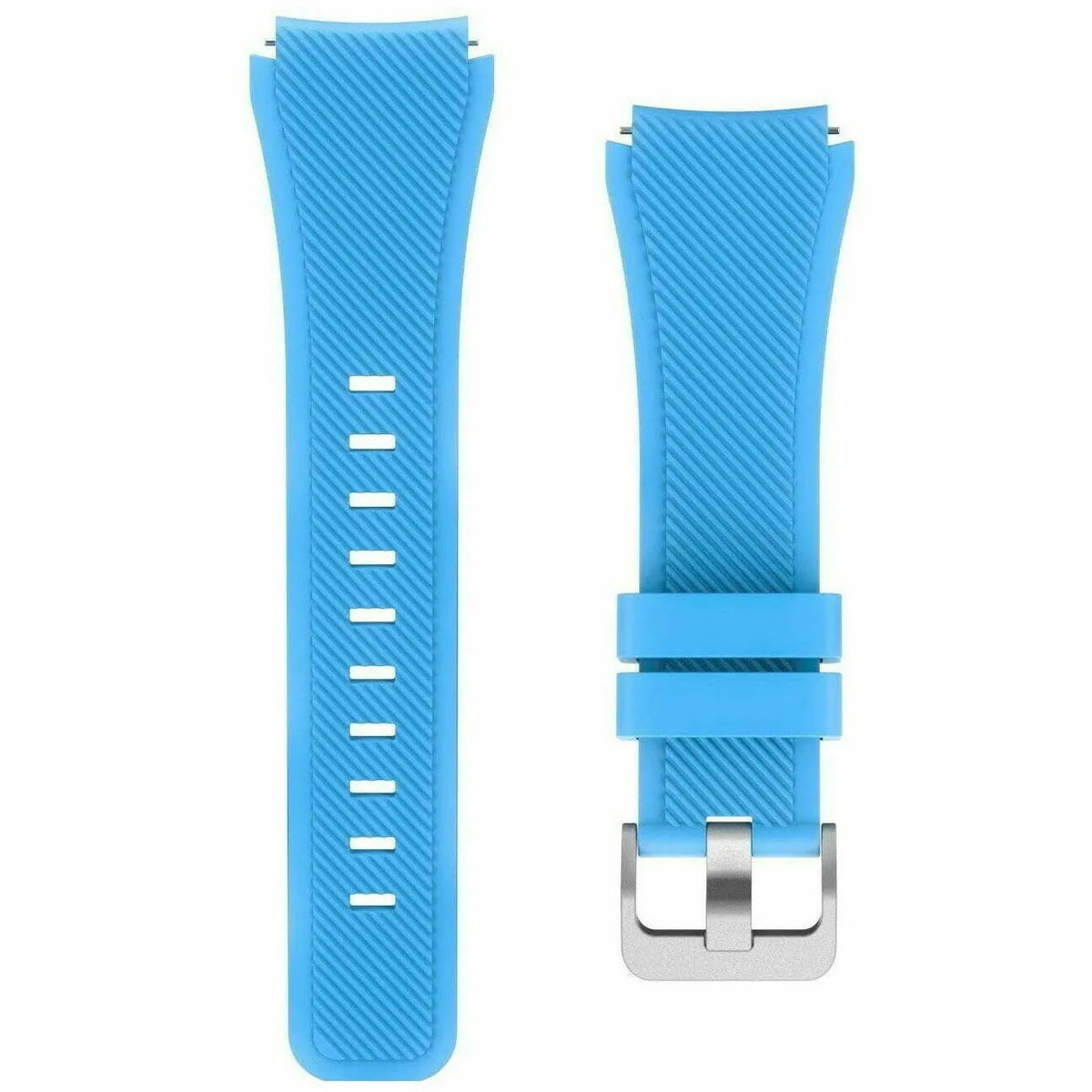 Twill Silicone Strap, laid flat, separate parts, top and underside view