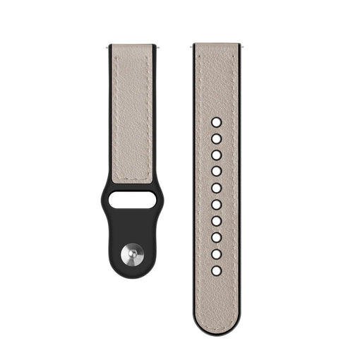Amazfit Bip 5 Leather Hybrid Strap (White)