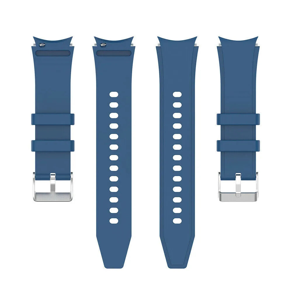 Silicone Strap 'Perfect Fit', laid flat, separate parts, top and underside view