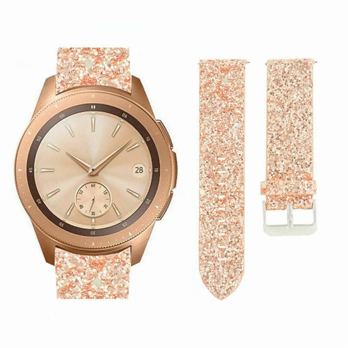 Leather Strap with Glitters, laid flat, separate parts, top and underside view