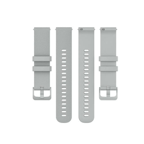 Premium Silicone Strap, laid flat, separate parts, top and underside view