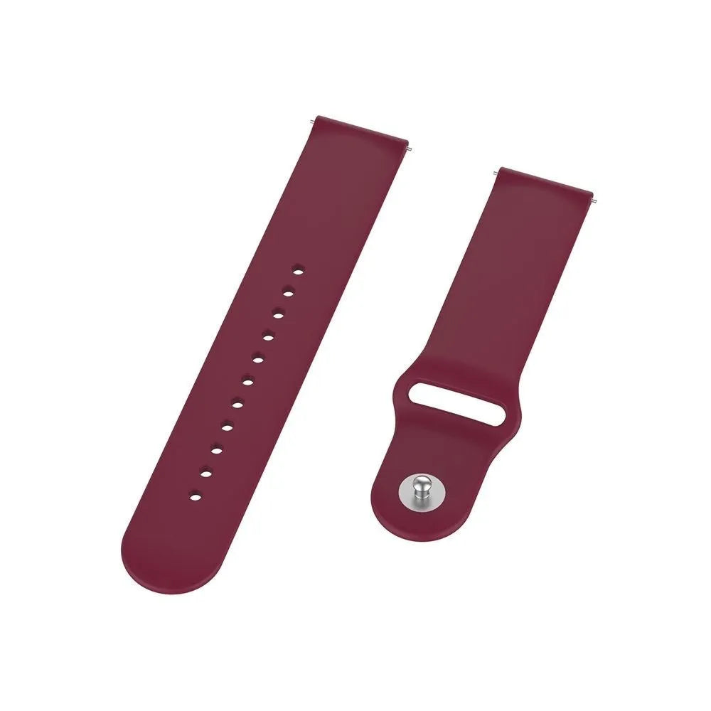 Silicone Sport Strap, laid flat, separate parts, top and underside view