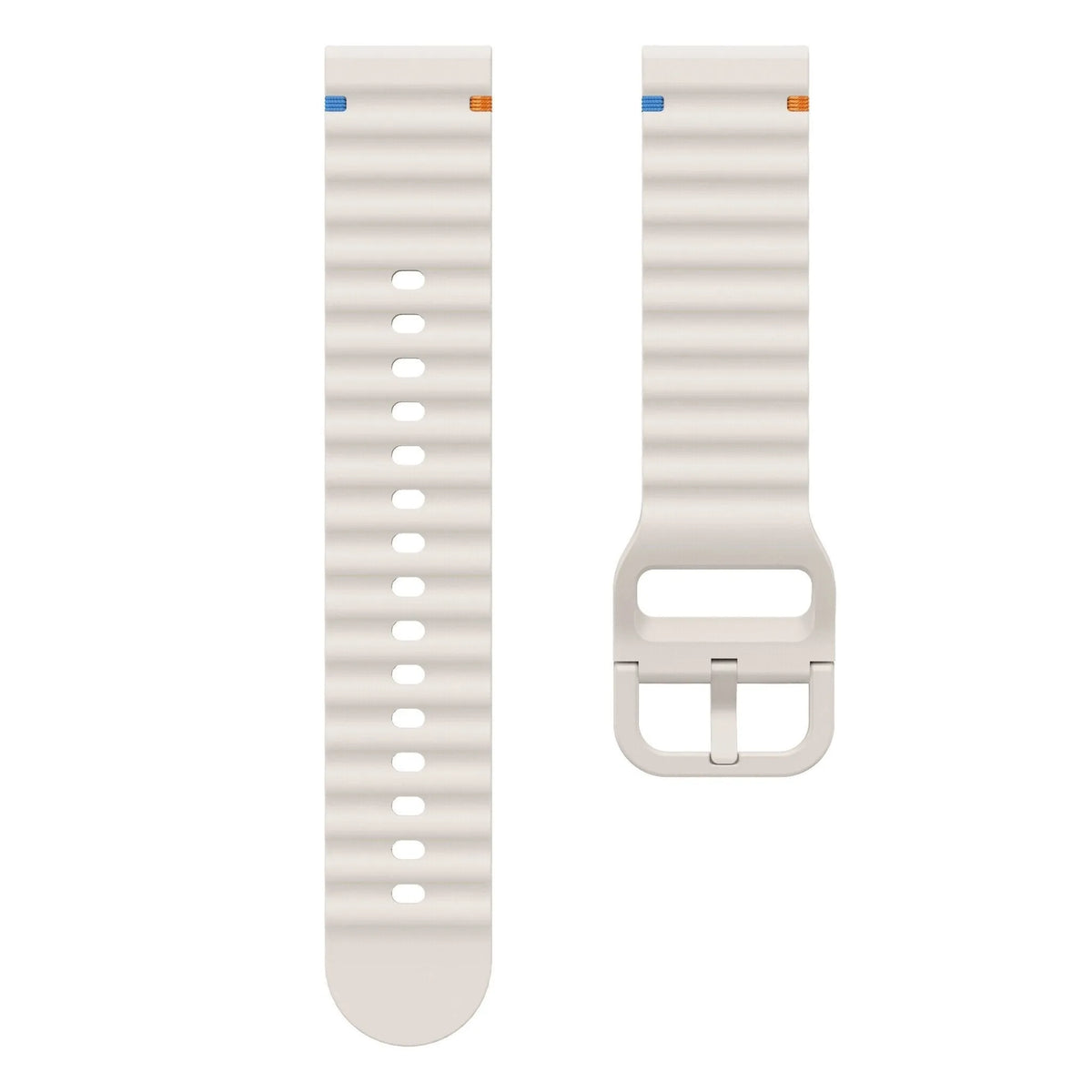 Wave Silicone Strap, laid flat, separate parts, top and underside view