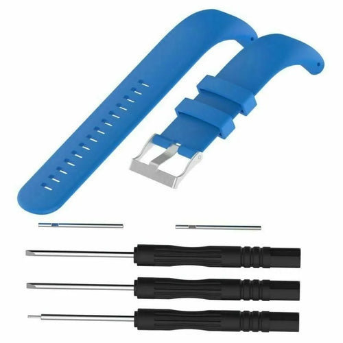 Silicone Strap, laid flat, separate parts, top and underside view