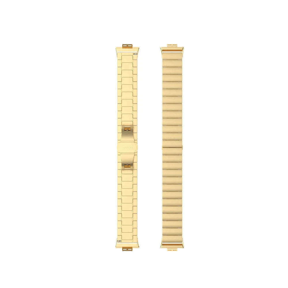 Metal Strap, laid flat, separate parts, top and underside view
