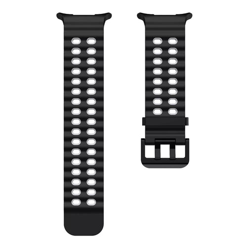 Samsung Galaxy Watch Ultra wave siliconen bandje (zwart/grijs)