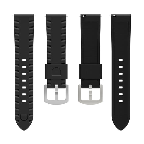 Coros Nomad wave siliconen bandje (zwart)