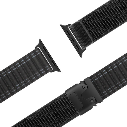 Bandz Apple Watch Ultra Nylon Strap 'Deluxe' P-Buckle (Black)