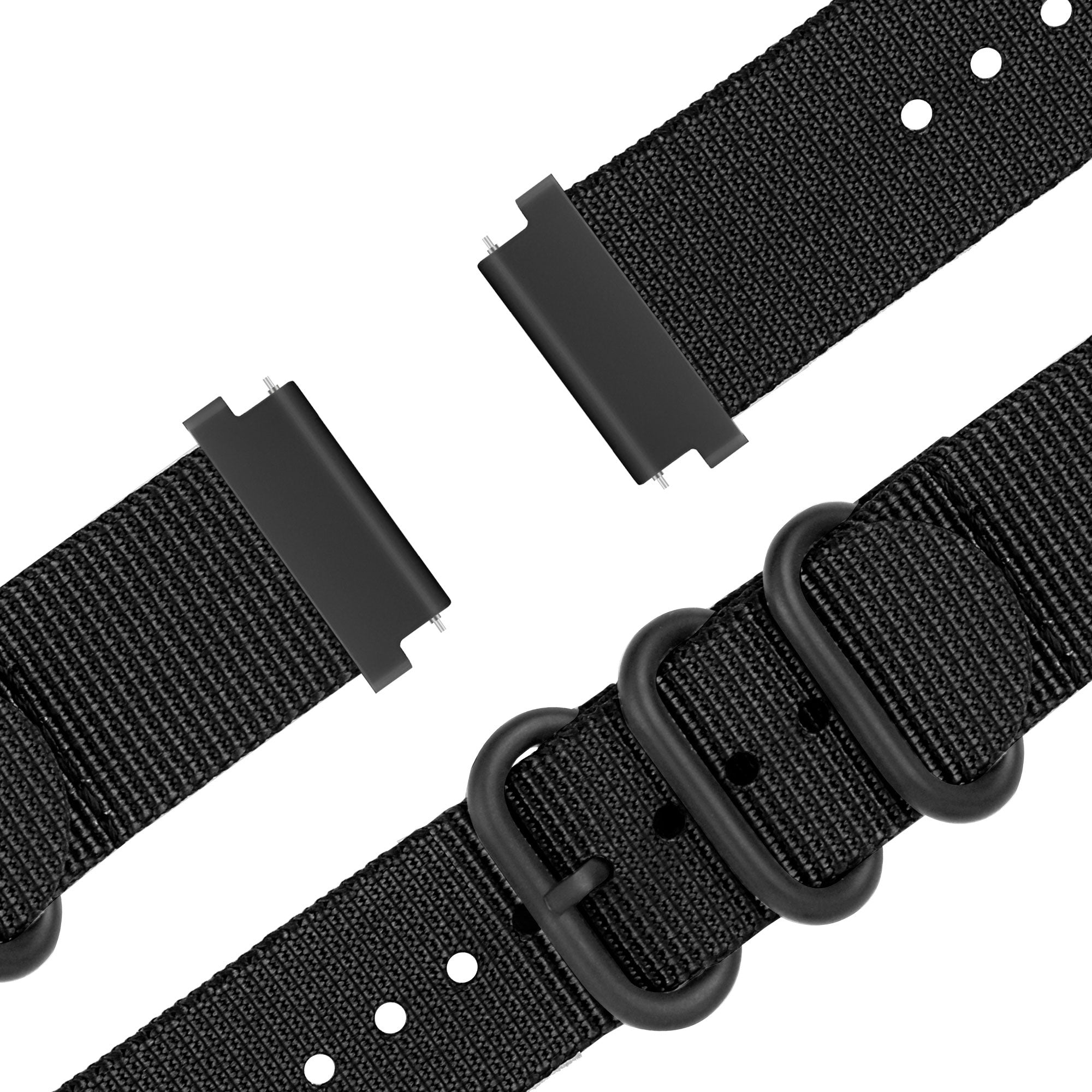 Bandz Garmin Vivomove Trend nylon band met gesp (zwart)