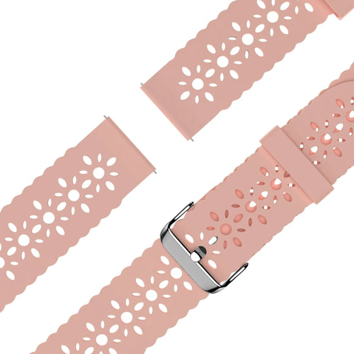Bandz Oozoo Smartwatch 20mm siliconen band met bloemenpatroon (roze)