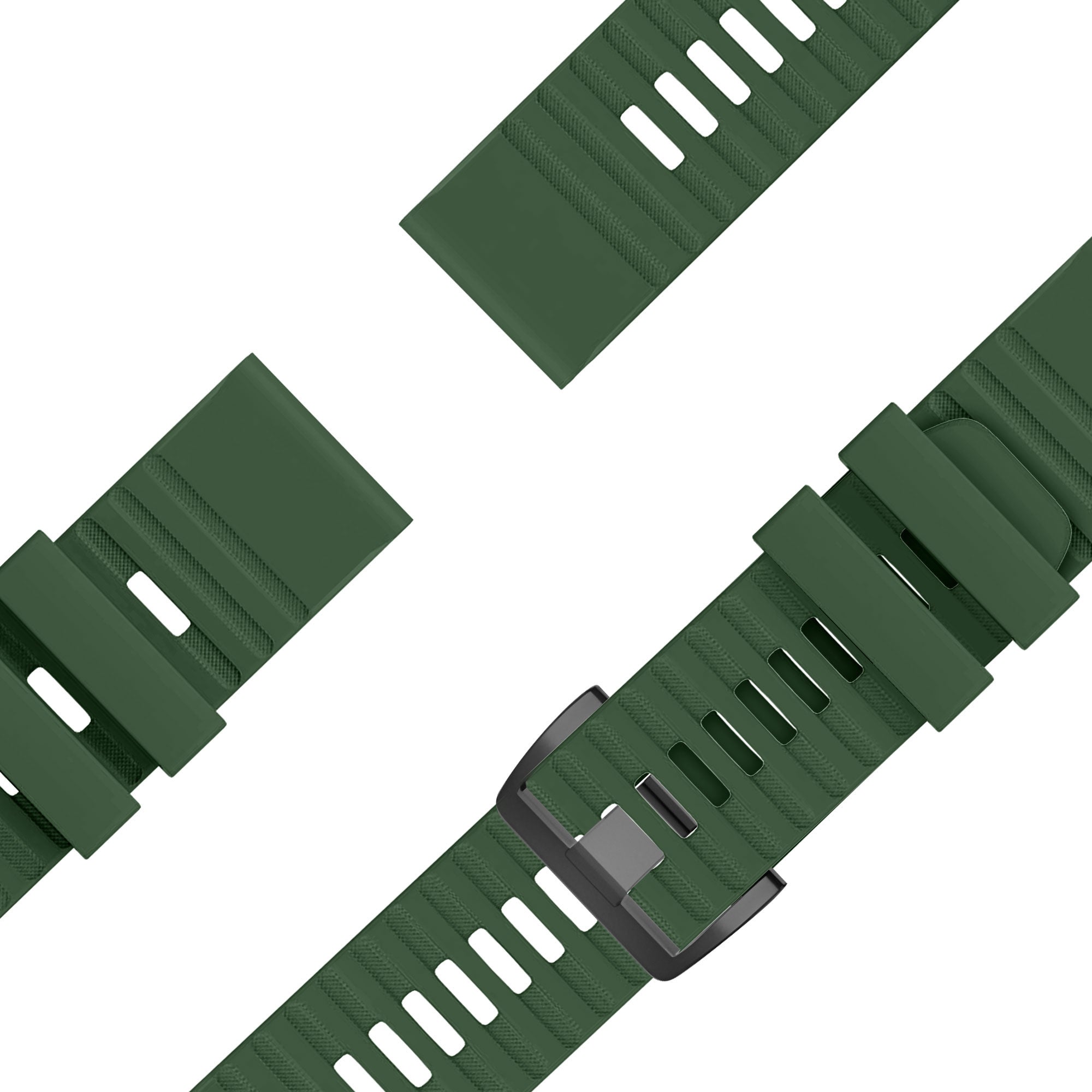 Bandz Garmin D2 Mach 2 - 51mm Buckled Silicone Strap (Dark Green)
