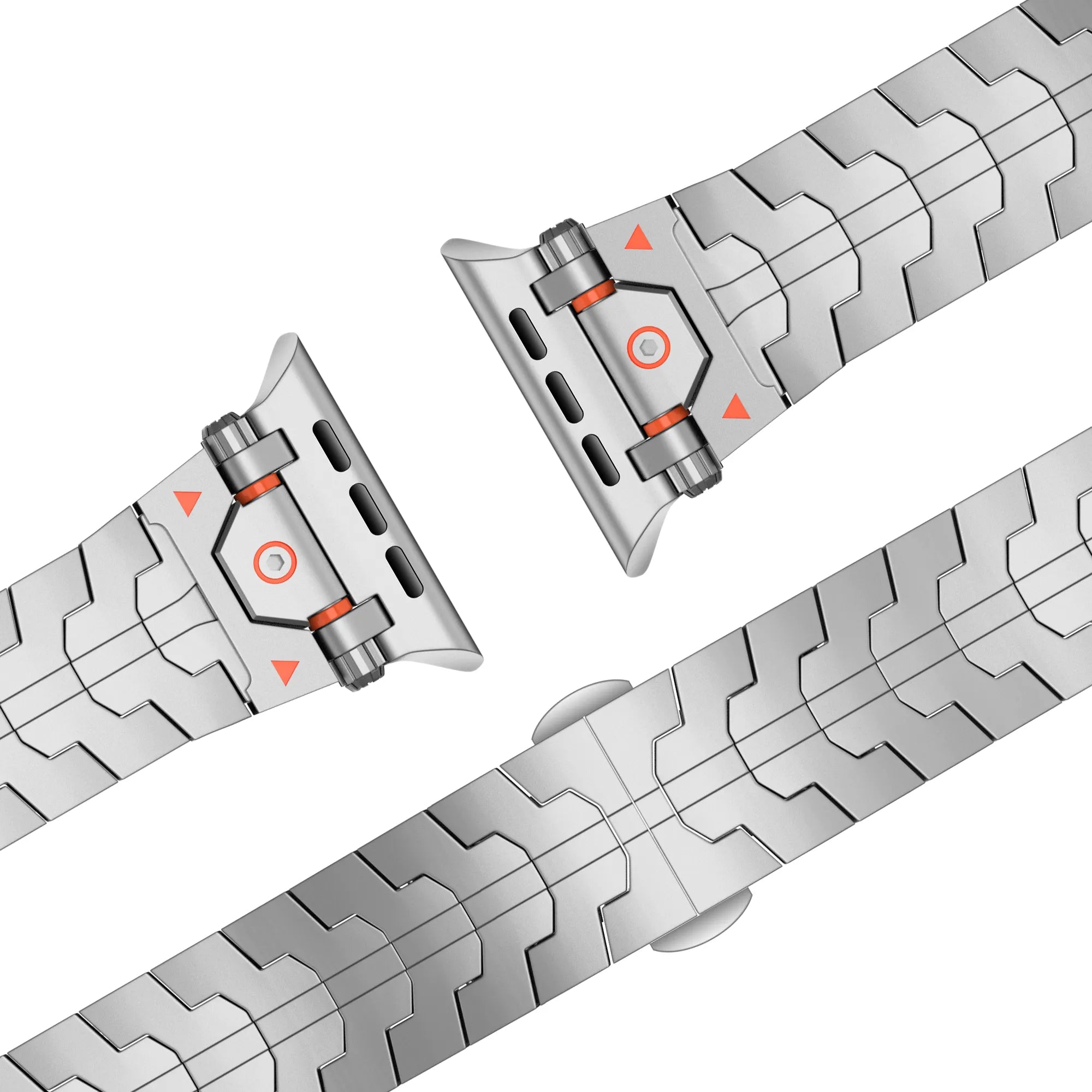 Bandz Apple Watch metalen grain band 'Deluxe' (zilver)