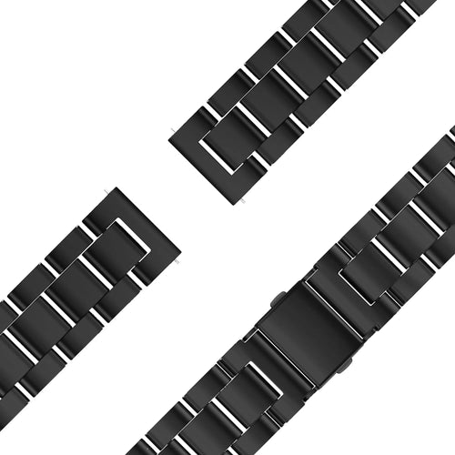 Steel Strap 'Classic', black, laid flat, joined, 45° top view