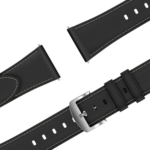 Bandz Actyve Smartwatch 20mm lederen band 'Easy fit' (zwart)