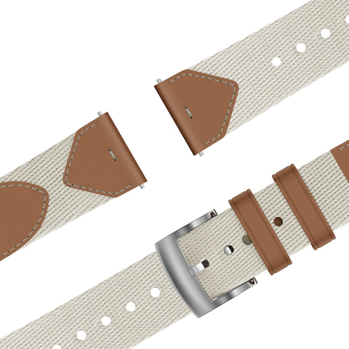 Bandz Withings ScanWatch Light leren hybrid band 'Easy fit' (beige/bruin)