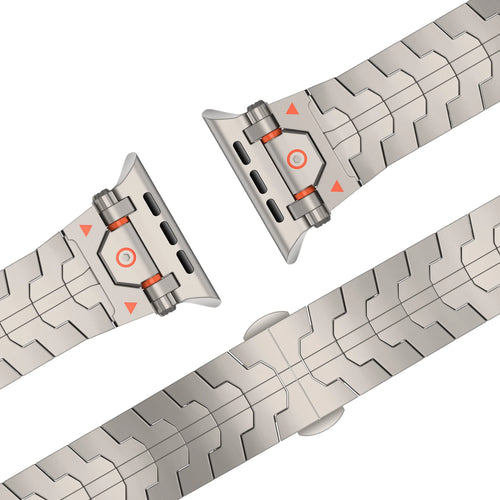 Bandz Apple Watch metalen grain band 'Deluxe' (titanium)