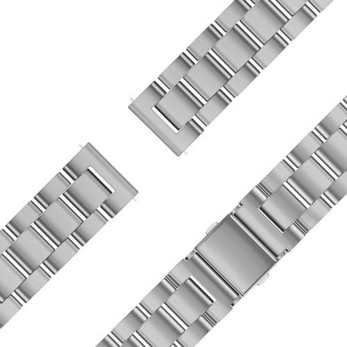 Steel Strap 'Classic', silver, laid flat, joined, 45° top view