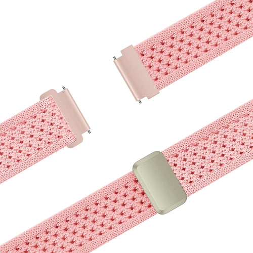 Vintage Nylon Strap, pink, laid flat, joined, 45° top view