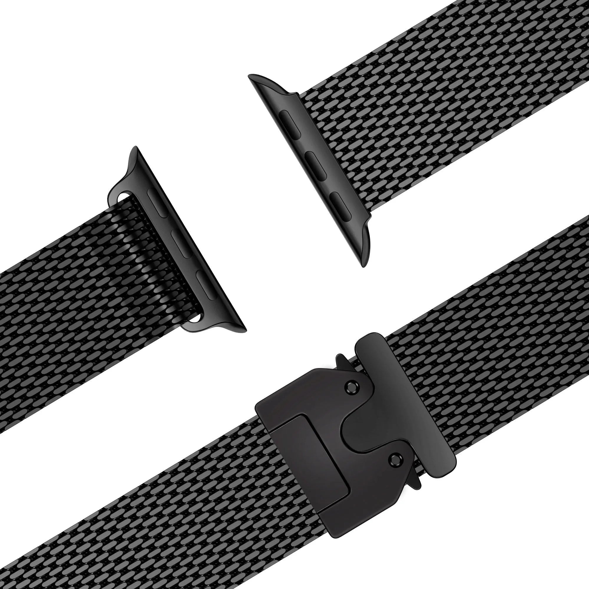 Bandz Apple Watch Milanese loop band met P-buckle (zwart)