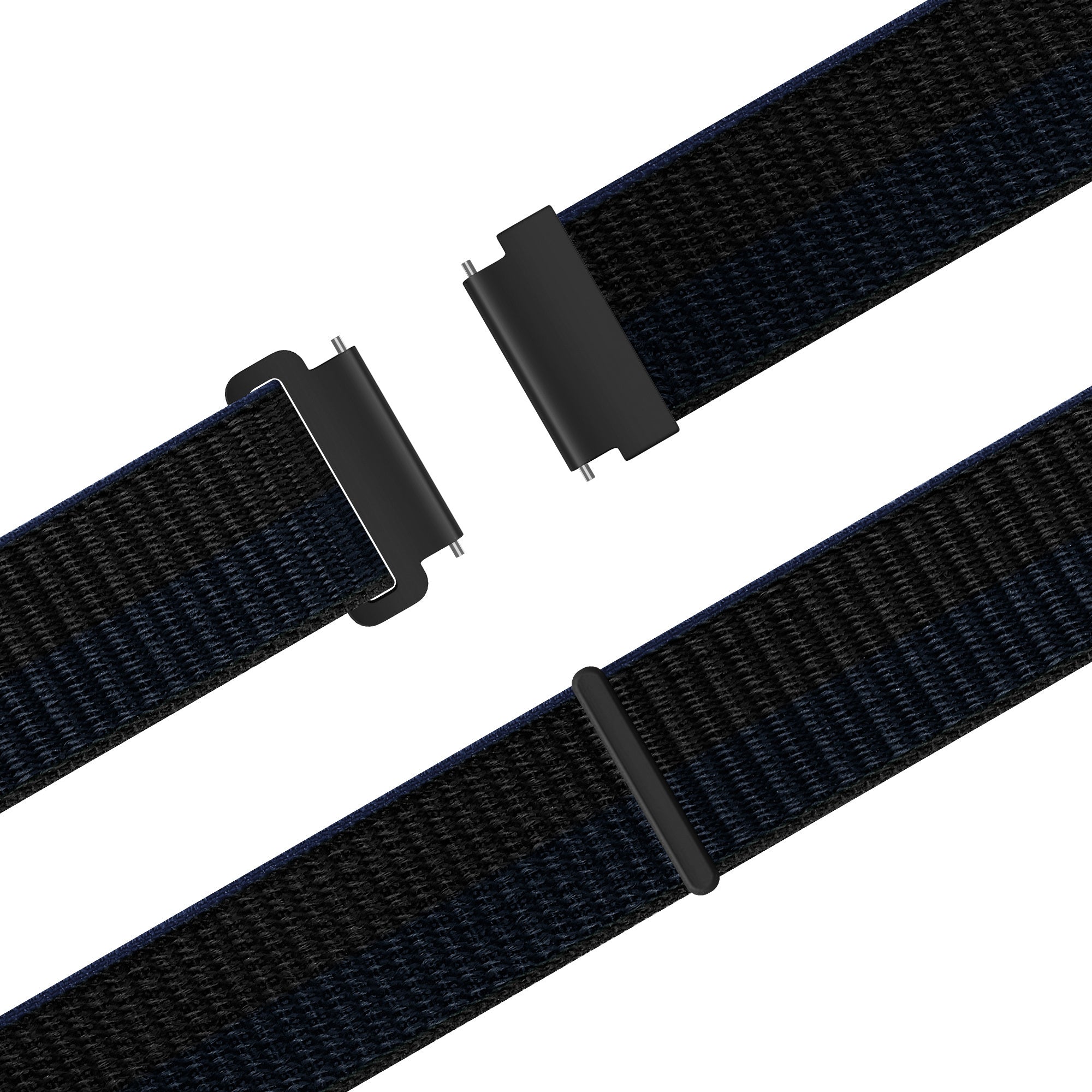 Bandz Samsung Galaxy Watch 46mm nylon band 'Easy fit' (zwart/blauw)