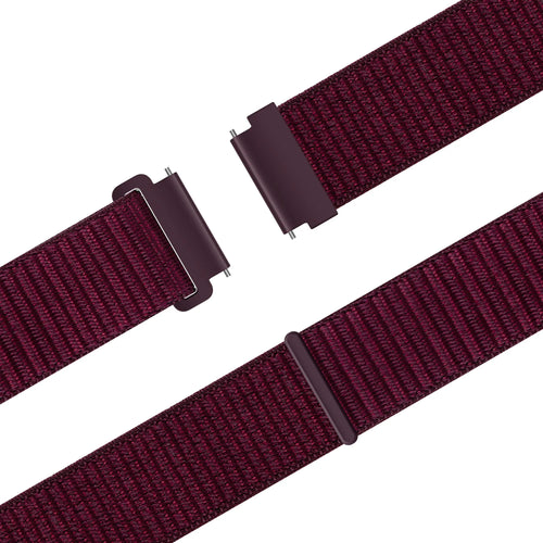 Nylon Strap 'Easy Fit', plum, laid flat, joined, 45° top view