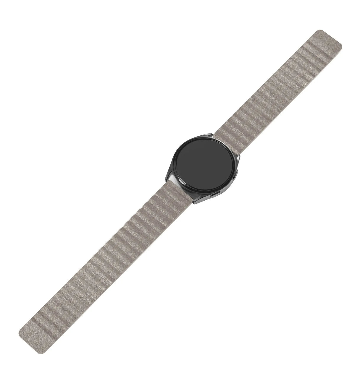 Leather Loop Strap, khaki, laid flat, joined, 45° top view