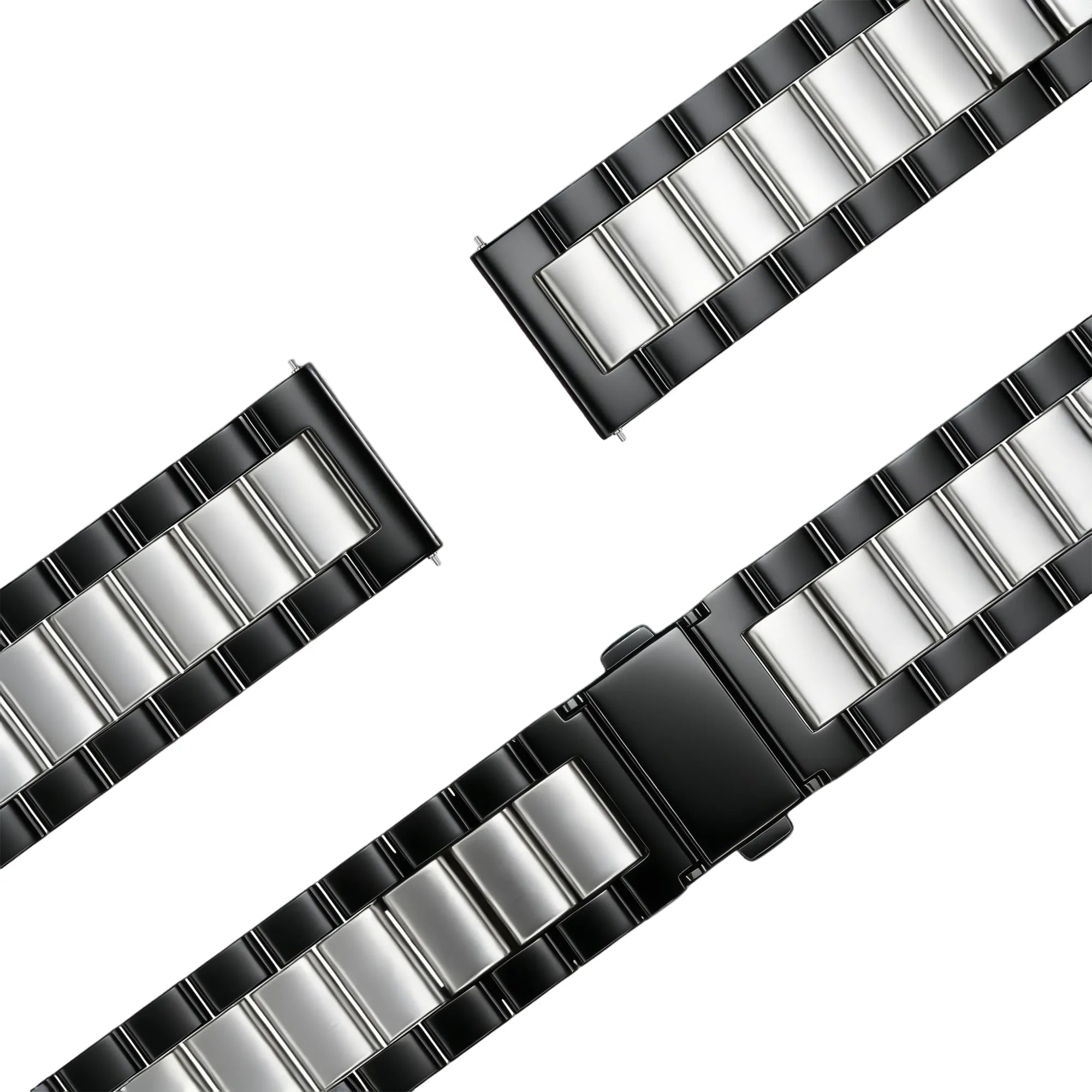 Bandz Garmin Vivoactive 4 stalen band 'Classic' (zwart/zilver)