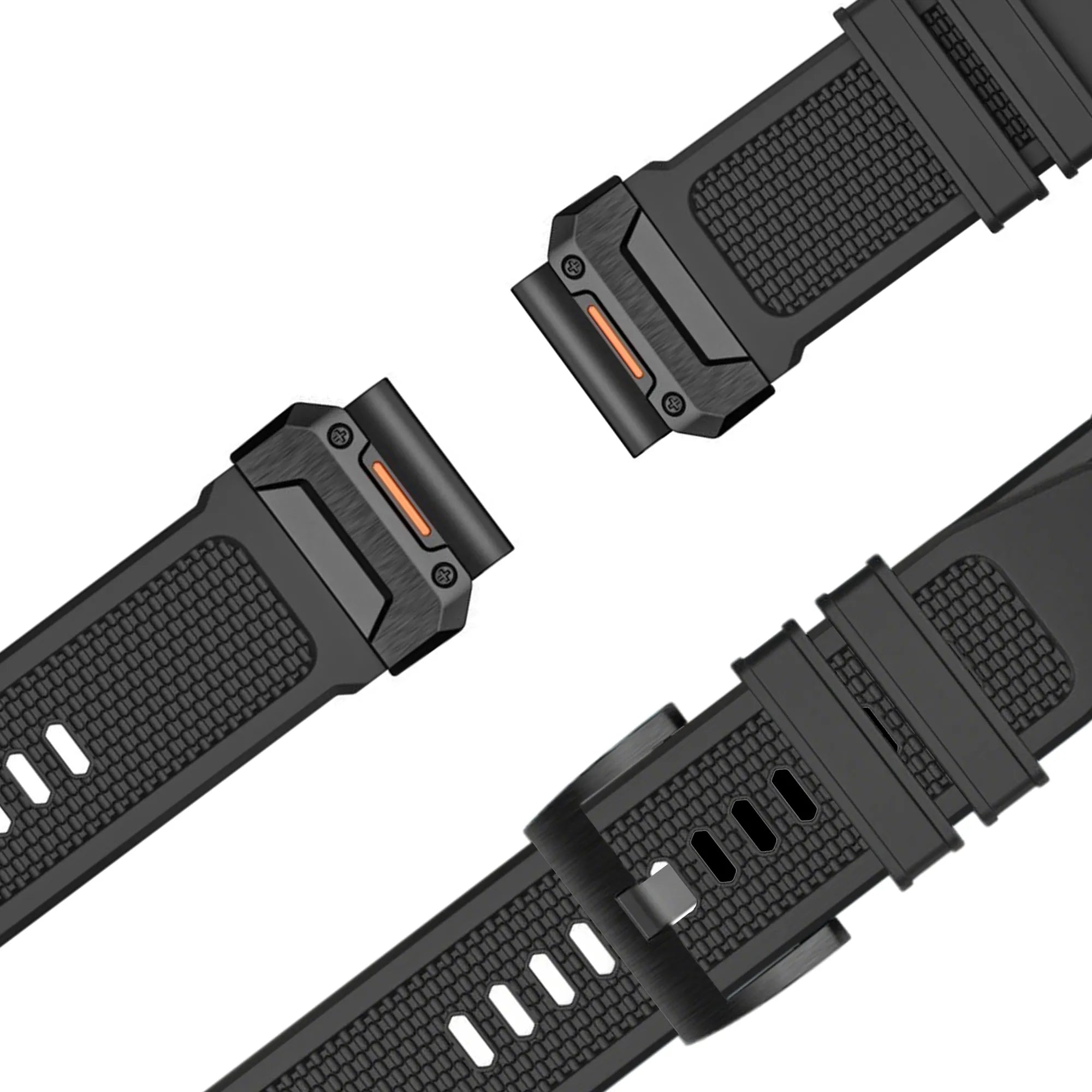 Bandz Garmin Fenix 5x / 6x siliconen band 'Explorer' (zwart)