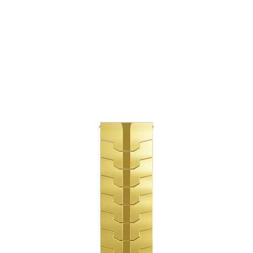 Steel Iron Strap, gold, laid flat, joined, 45° top view