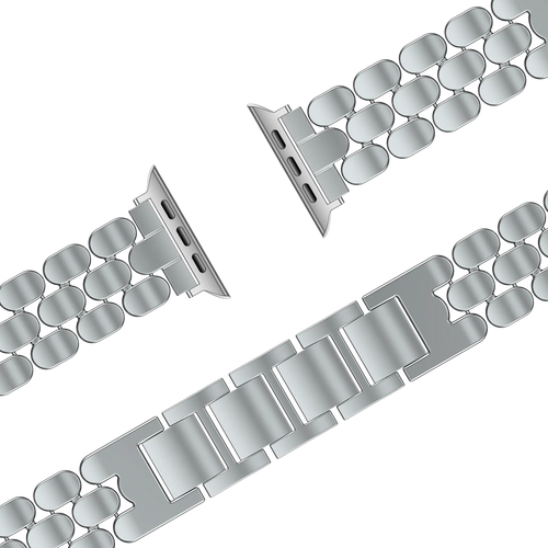 Bandz Apple Watch stalen band 'Oval' (zilver)