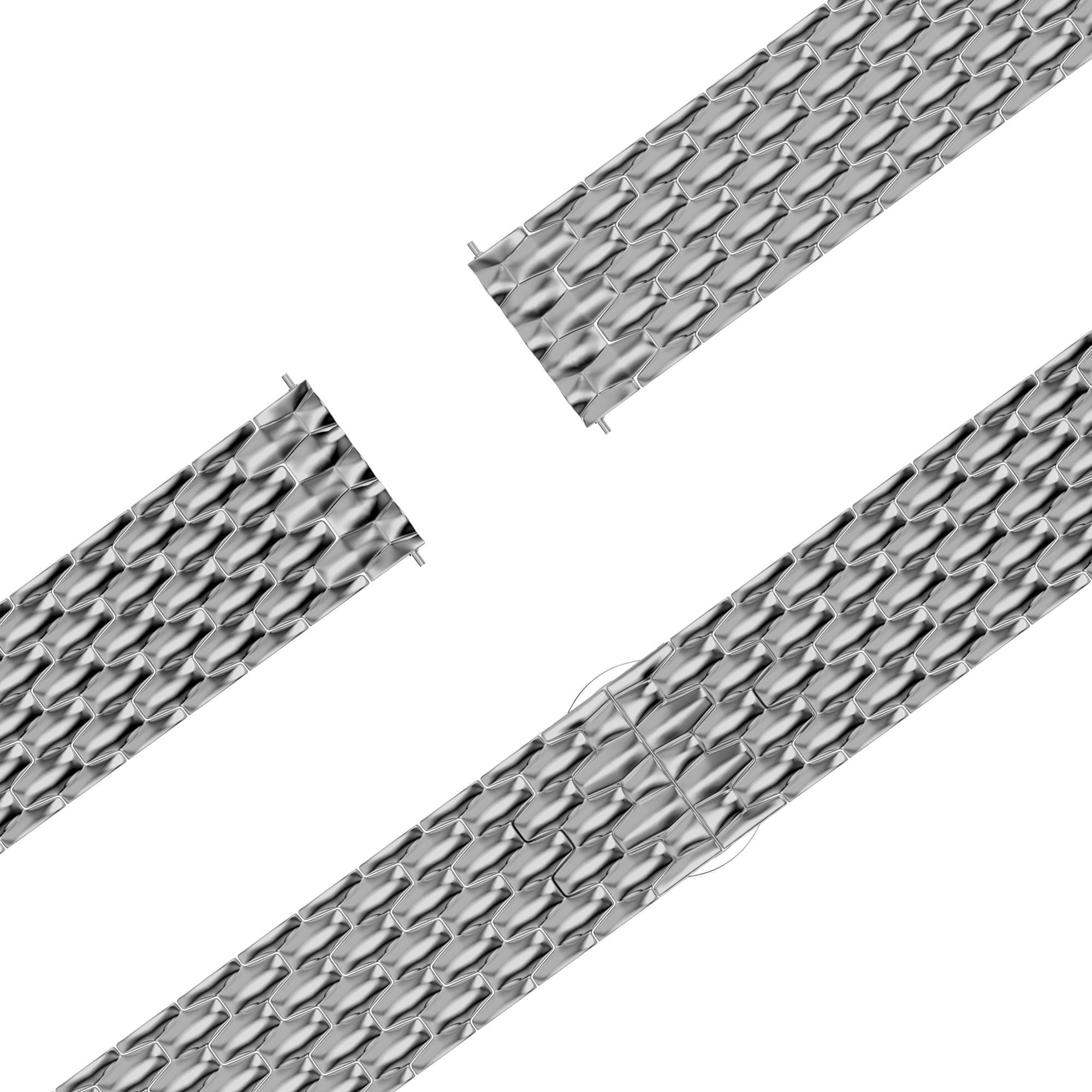 Bandz Garmin Approach S44 stalen band 'Dragon' (zilver)