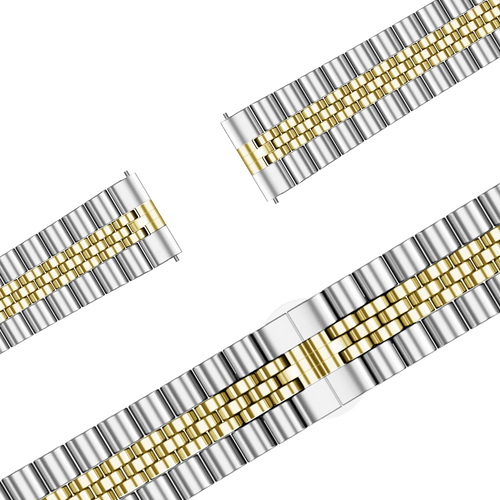 Bandz Garmin Forerunner 265s stalen band 'Jubilee' (zilver/goud)