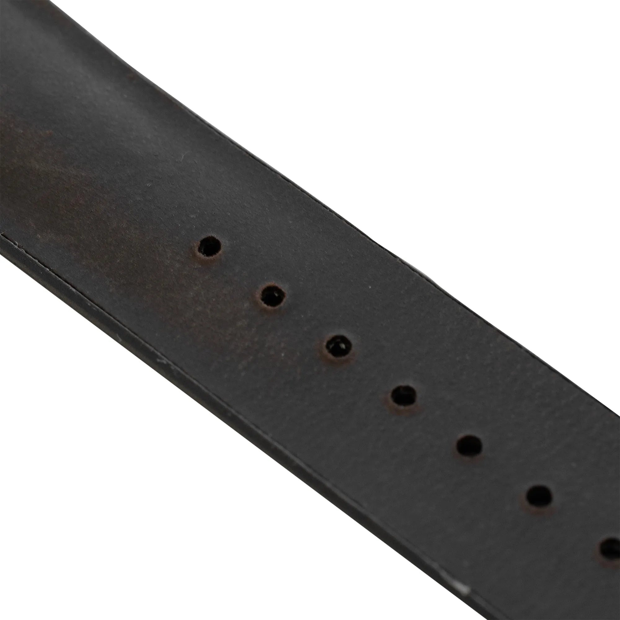 Leather Hybrid Strap, black/brown, laid flat, joined, 45° top view