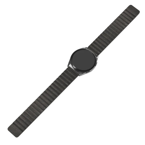 Leather Loop Strap, black, laid flat, joined, 45° top view