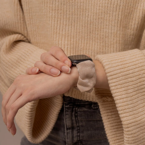 Nylon Scrunchie Strap, beige, lifestyle photo