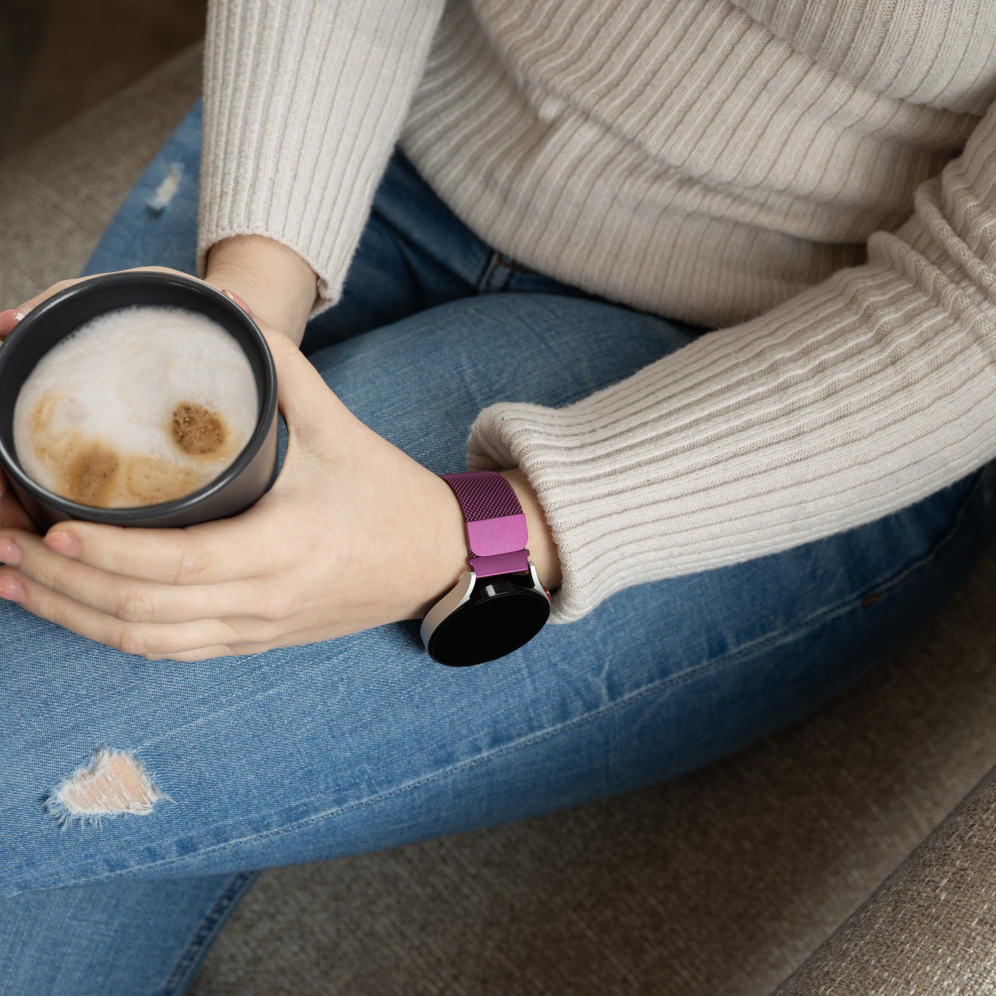 Samsung Galaxy Watch 7 - 44mm Milanese band (paars)