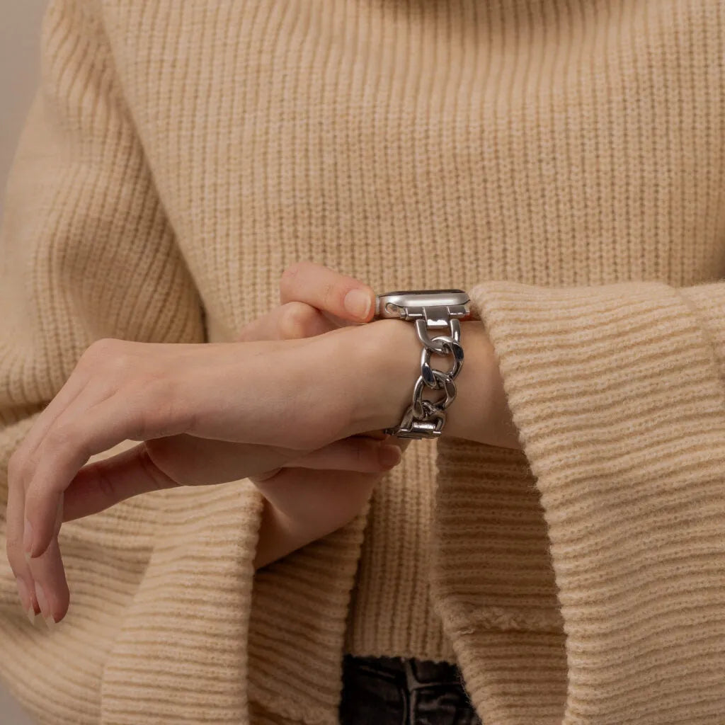 Apple Watch steel chain band (zilver)