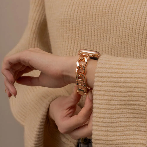 Apple Watch steel chain band (rosé goud) 