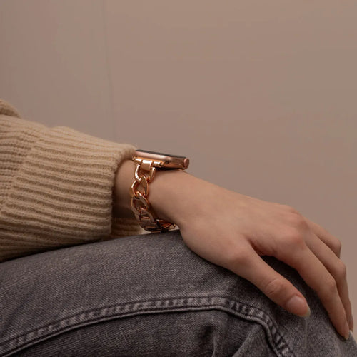 Apple Watch steel chain band (rosé goud) 