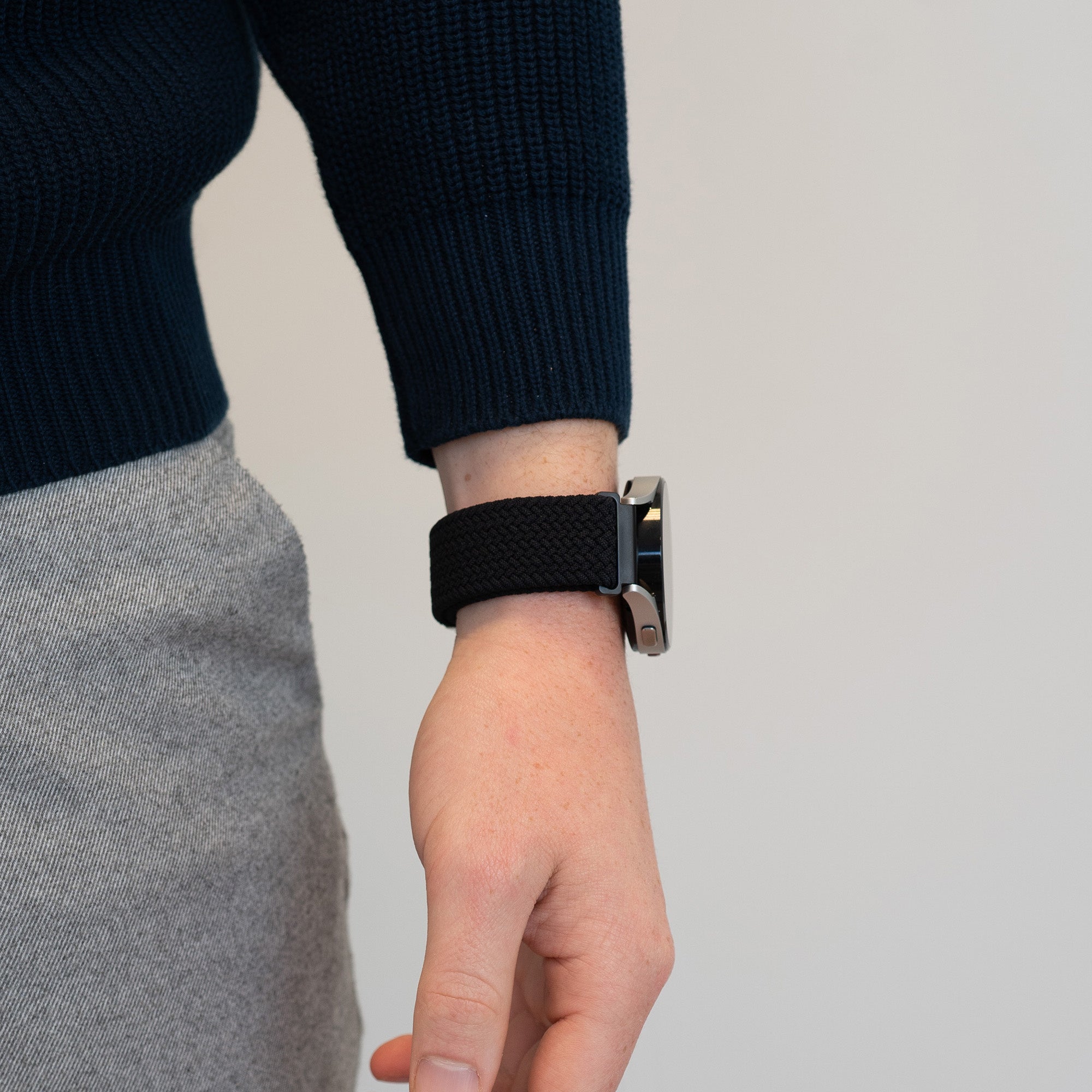 Bandz Samsung Galaxy Watch 5 40mm gevlochten nylon band (zwart)