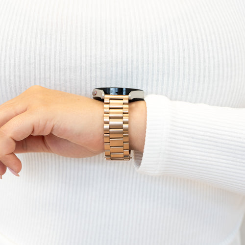 Bandz Garmin Vivomove Trend stalen band 'Classic' (rosé goud)