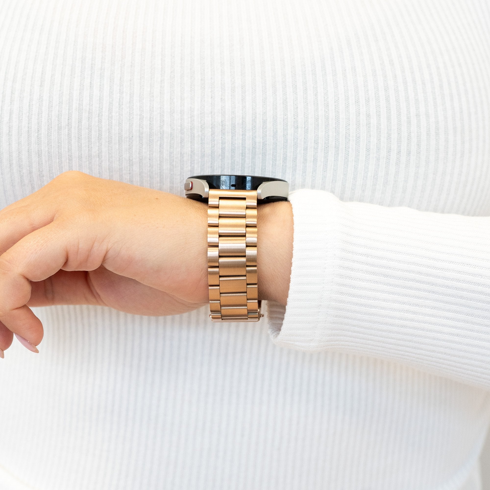 Bandz Garmin Vivoactive 3 stalen band 'Classic' (rosé goud)